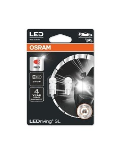 Σετ 2 Λαμπτήρες LED Αυτοκινήτου Osram Κόκκινο 6000k W5W...