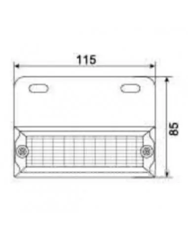 LED Side Lamp 24V Red 115X85mm