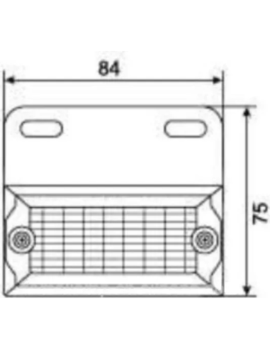 24V Red LED Side Lamp 84X75mm