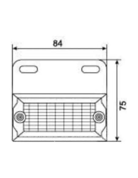 24V Red LED Side Lamp 84X75mm