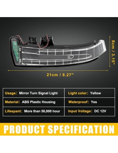 Left Mirror Indicator, with LED for...