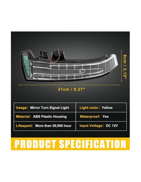 Left Mirror Indicator, with LED for Mercedes-Benz Class C, E, S, GLK, CL - A2129067401 / A3159539C