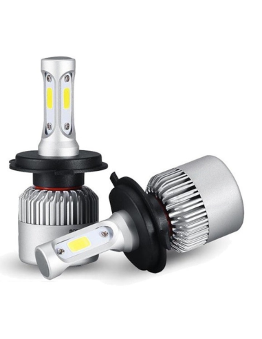 Set of 2 H4 Hi-Low COB Canbus LED Lights, 72W,...