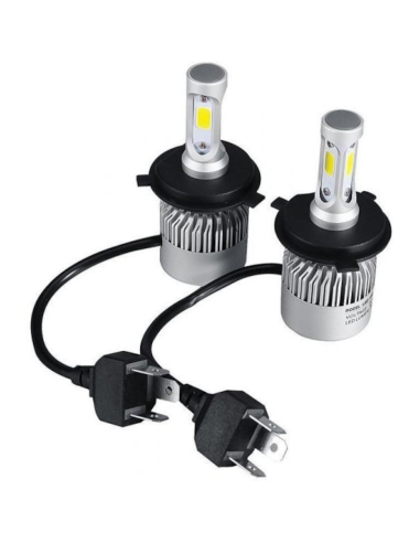 Set of 2 H4 Hi-Low COB Canbus LED Lights, 72W,...