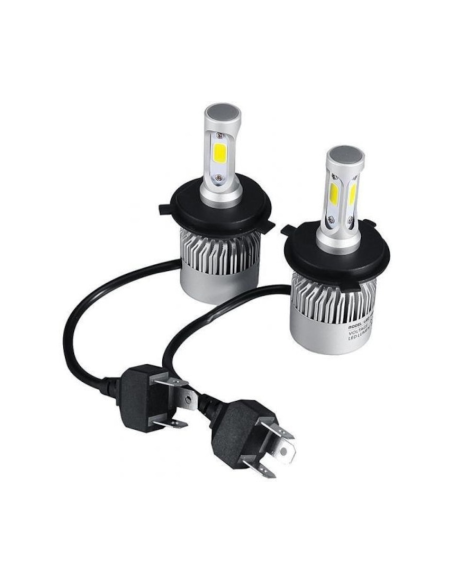 Set of 2 H4 Hi-Low COB Canbus LED Lights, 72W, 8000 Lm, 12V - 24V