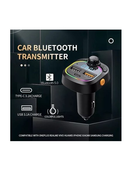 FM Модулатор 12-24V Bluetooth 5.0 с функция за бързо зареждане Fast Charge 3.0 и USB C порт - C28