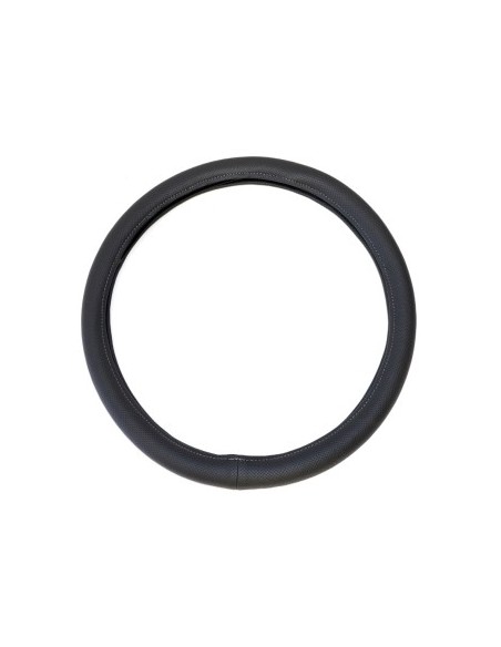 Perforated Gray Eco-Leather Steering Wheel Cover 40-42 Cm