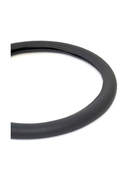Perforated Gray Eco-Leather Steering Wheel Cover 40-42 Cm