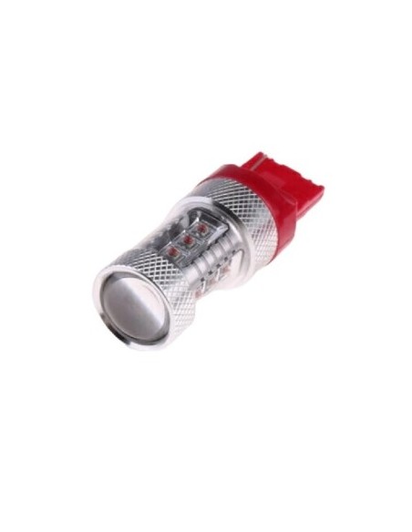 LED Car Bulb Red T20 W21W Canbus 80W, CREE, 12V-24V, No Polarity, Unique Intensity
