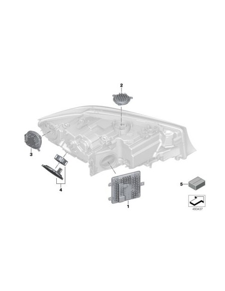 Daytime Running Light DRL and left turn signal module for BMW Series 3 G20, G21 - 63118737143 / 8737143
