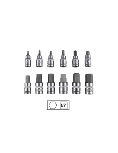 Set of 12 Pieces 1/2INCH Hexagon Allen Keys