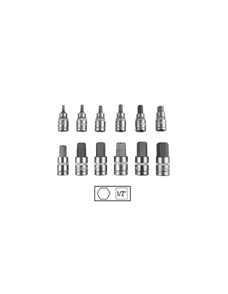 Set of 12 Pieces 1/2INCH Hexagon Allen Keys