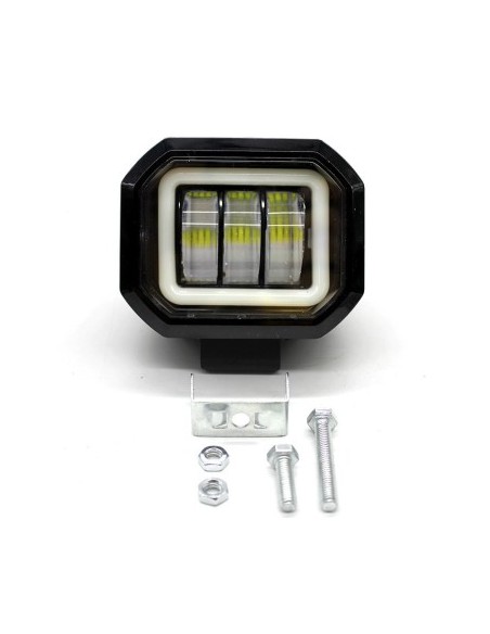 LED Projector with angel eyes for offroad car, motorcycle, ATV, power 30W, brightness 2700 lumens
