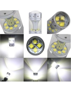 Led авто Canbus T20 (W21W) БЯЛ 60W с LED CREE с една... 2