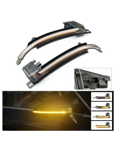 Set of 2 Dynamic LED Mirror Indicators for Audi...