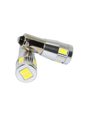 Fehér autó LED Canbus BA9S 6 SMD 5730-mal, 12V