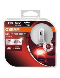 Σετ 2 τεμαχίων λαμπτήρων H4 NIGHT BREAKER SILVER +100%...