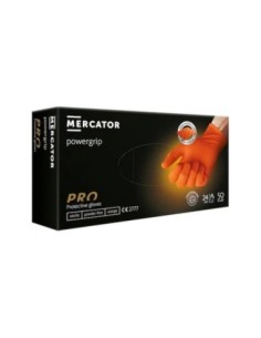 Orange Nitrile Gloves Set, textured GOGRIP, set of 50 pcs