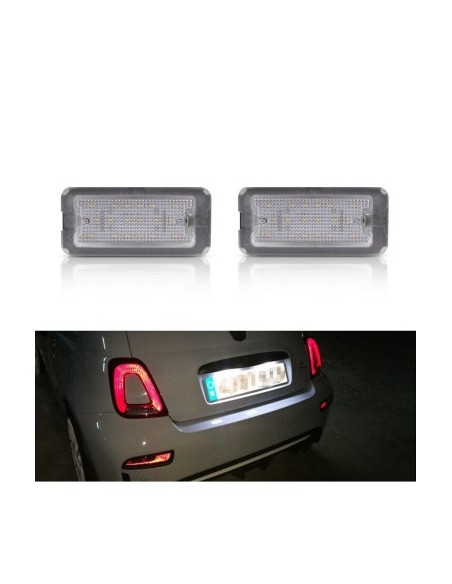 Set of 2 LED License Plate Lights for Fiat 500, 500C 2009-2015 European Model
