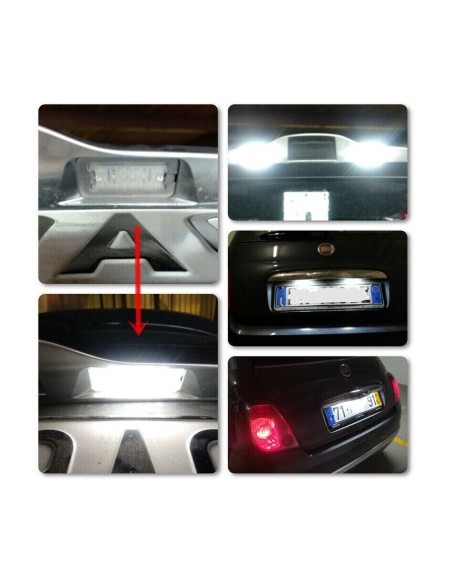 Set of 2 LED License Plate Lights for Fiat 500, 500C 2009-2015 European Model