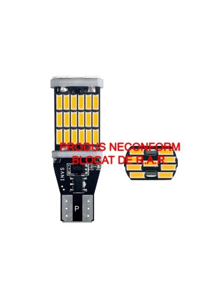 Led Autó Canbus T15 (W16W) 45 Smd 4014 12V - T15-4014-45LED-NARANCS