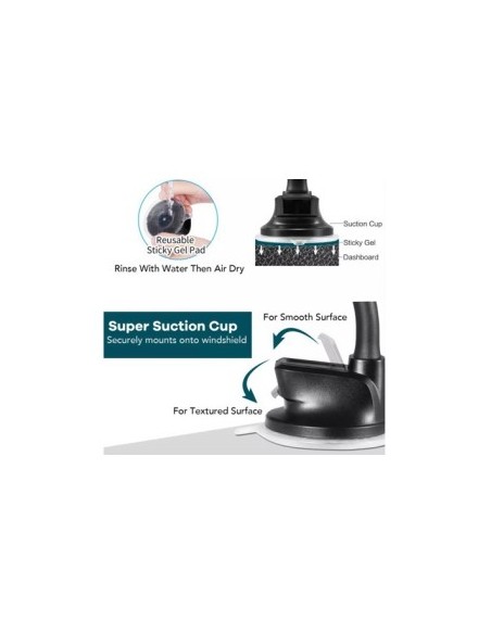 Magnetic car phone holder with suction cup for windshield