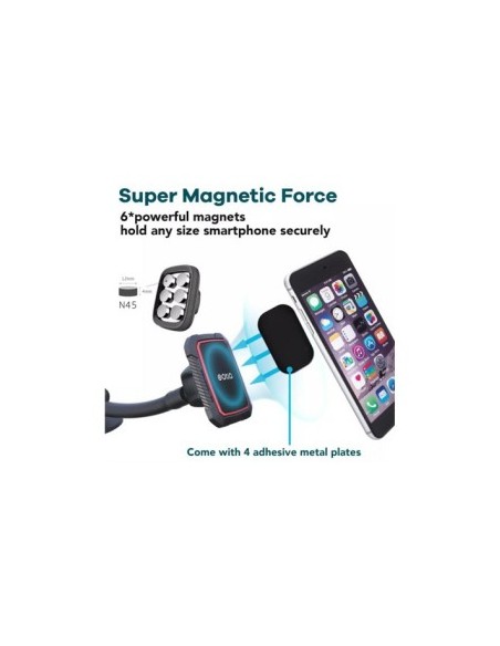 Magnetic car phone holder with suction cup for windshield