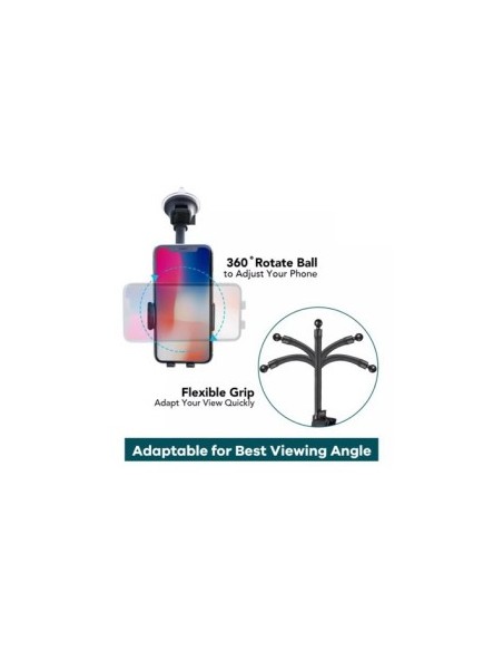 Magnetic car phone holder with suction cup for windshield