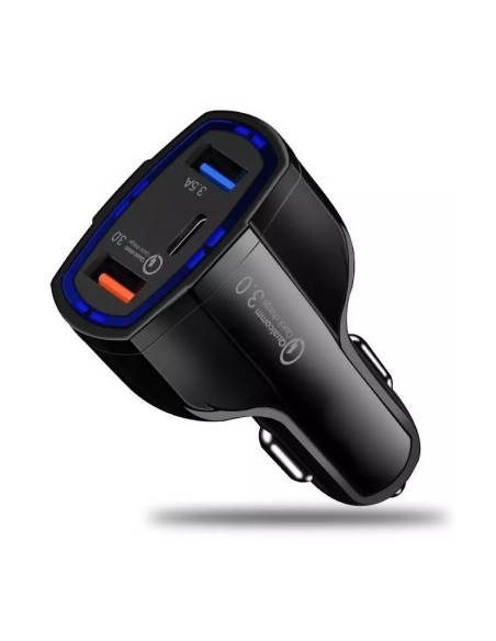 Φορτιστής αυτοκινήτου 12-24V Fast Charge με θύρα USB, PD(Type-C) και QC3.0 - BK350