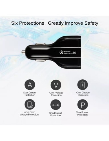 Φορτιστής αυτοκινήτου 12-24V Fast Charge με...