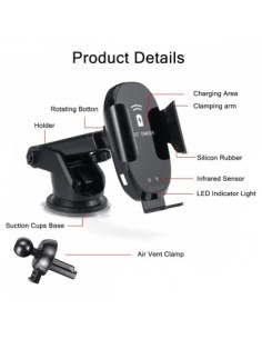 Car mount for ventilation grille + suction cup 10W with... 2