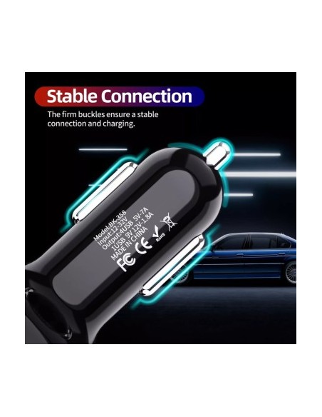 Autós töltő 12-24V Gyors Töltés USB porttal és QC3.0 - BK358