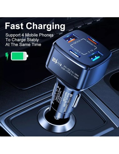 Φορτιστής αυτοκινήτου 12-24V Fast Charge με...