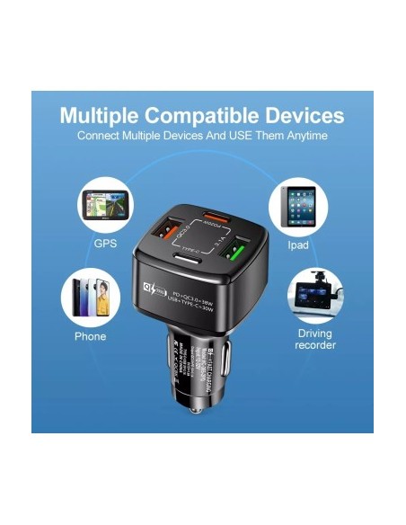 Φορτιστής αυτοκινήτου 12-24V Fast Charge με θύρα PD 20W και QC3.0 18W - BK365-BLACK