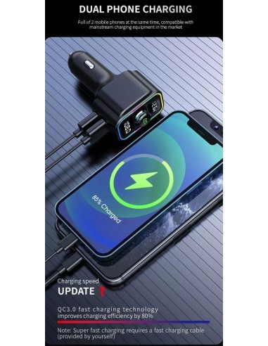 FM Modulator 12-24V Bluetooth 5.0 autós töltő...