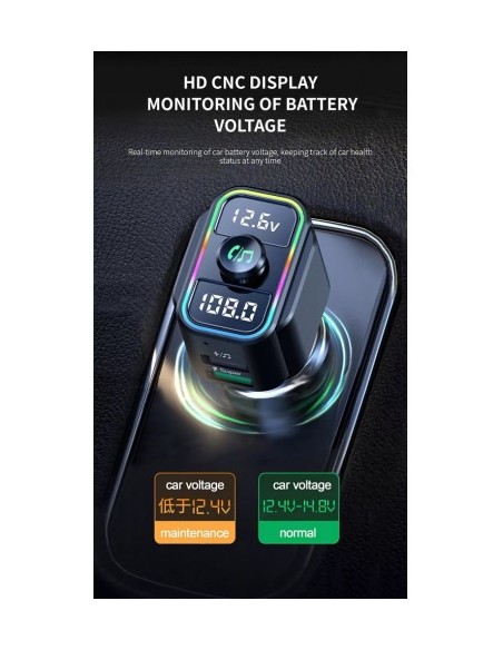 FM Modulator 12-24V Bluetooth 5.0 with car charger function 22W Super Charge - C23