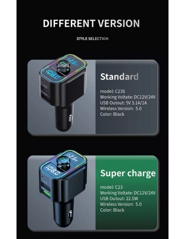 FM Modulator 12-24V Bluetooth 5.0 autós töltő...
