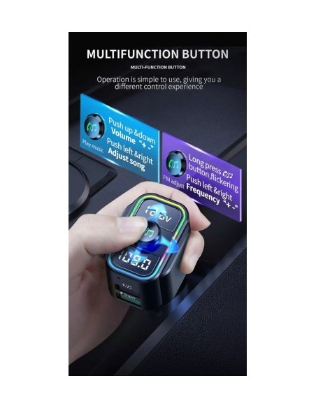 FM Modulator 12-24V Bluetooth 5.0 with car charger function 22W Super Charge - C23
