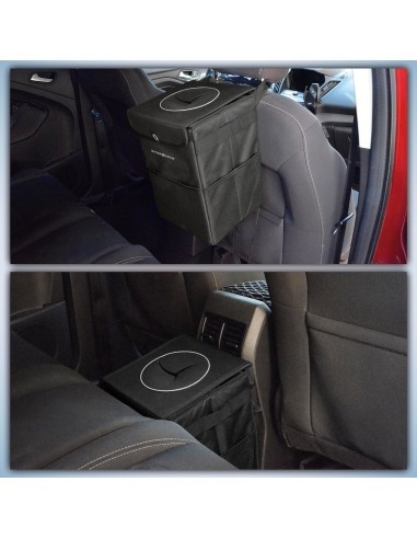 Car trash can with lid, storage pockets,...