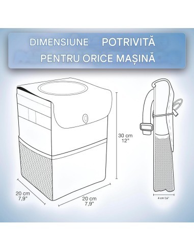 Car trash can with lid, storage pockets,...
