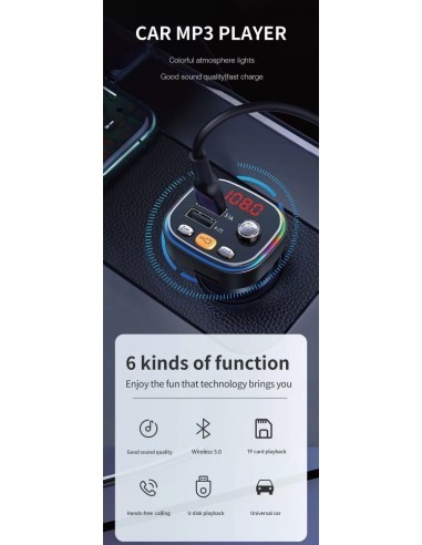 FM Modulator 12-24V Bluetooth 5.0 with car...