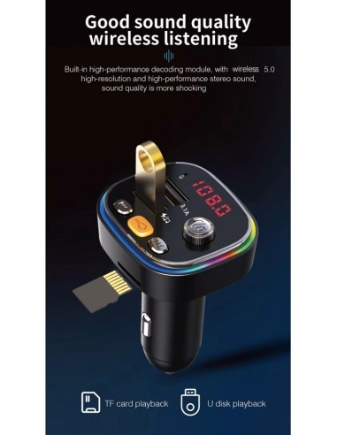 FM Modulator 12-24V Bluetooth 5.0 with car...