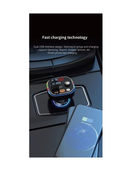 FM Modulator 12-24V Bluetooth 5.0 with car charger Fast Charge function - C20