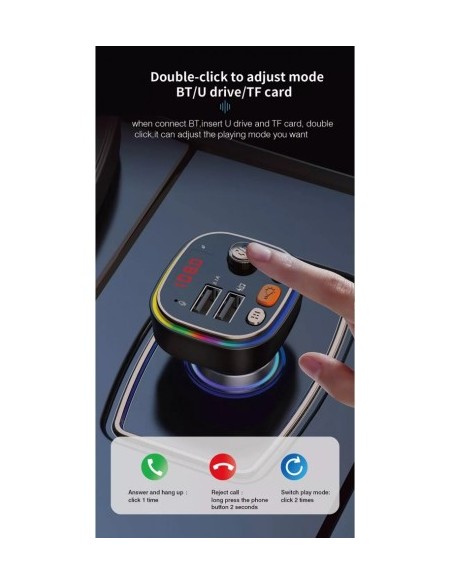 FM Modulator 12-24V Bluetooth 5.0 with car charger Fast Charge function - C20