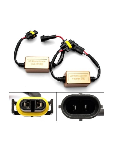 Set of 2 LED Error Canceller for H8, H9, H11 Bulbs 12V