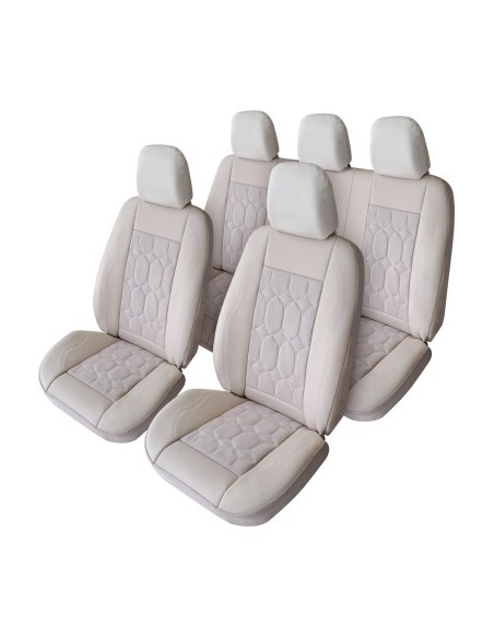 Exclusive Leather and Alcantara Beige Chair Cover Set, Umbrella