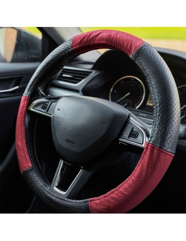 Genuine Leather Perforated Steering Wheel Cover...