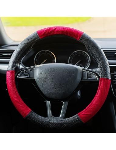 Genuine Leather Perforated Steering Wheel Cover...
