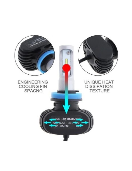 Set 2 LED H11 CSP Canbus, Power 25W, brightness 4000 Lm, 12v-24v