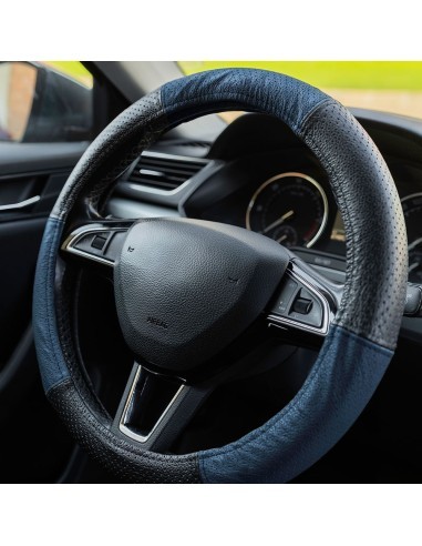 Perforated Natural Leather Steering Wheel Cover...